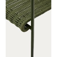 Кресло Maurina из оцинкованной стали зелёного цвета и зелёным шнуром