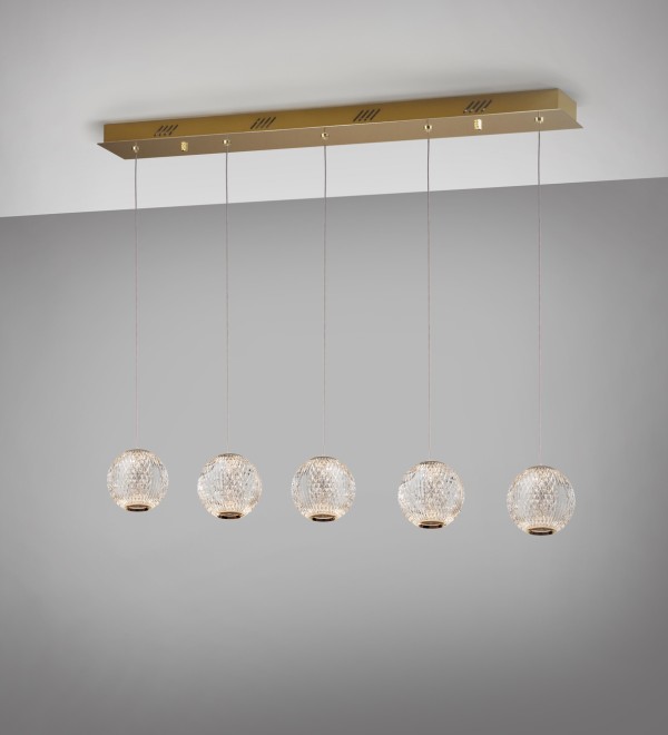 Линейный подвес Austral LED 5L золото