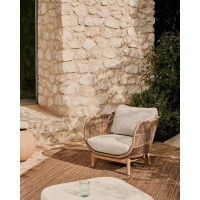 Кресло Catalina из бежевой веревки и массива акации