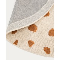 Круглый ковёр Tandani из бежевого хлопка с рисунком гепарда, Ø 100 см