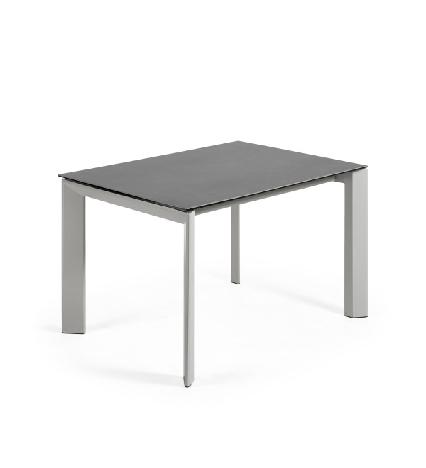 Стол Atta 120 (180) x80 серый керамический Vulcano Roca