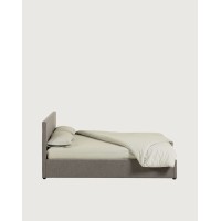 Nahiri Мягкая серая кровать для матраса размером 180 x 200 см