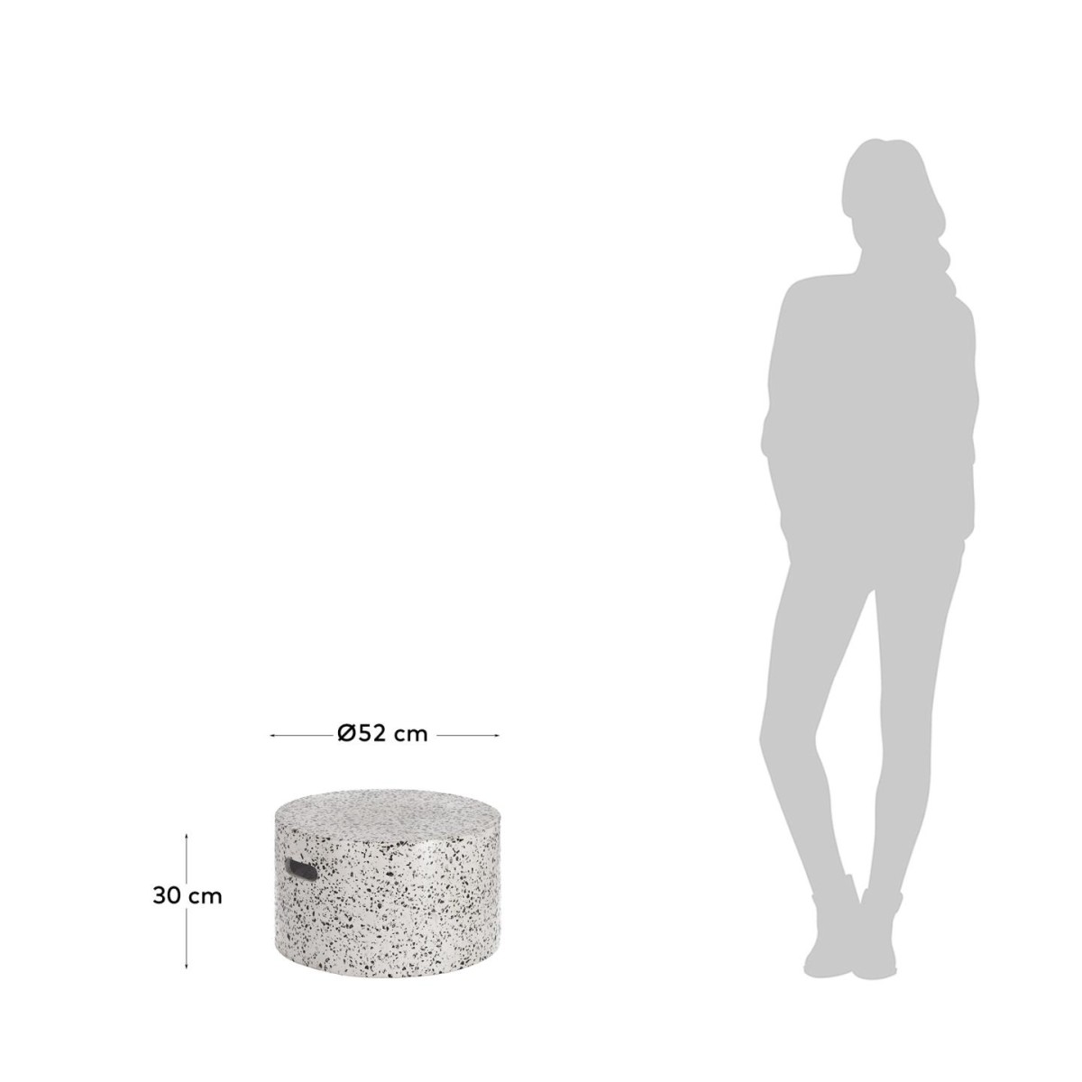 Журнальный столик Jenell terrazzo белый, Ø 52 см