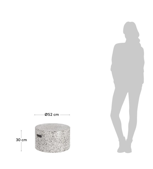 Журнальный столик Jenell terrazzo белый, Ø 52 см