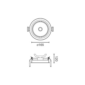 Встраиваемый светильник OPTIC черный  LED CRI95 24-36W 2700K 56є