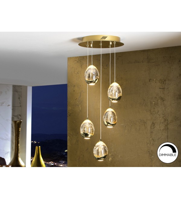 Подвесной светильник Rocio LED 5L Ø30 золотой
