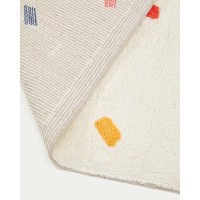 Ковер Epifania белый хлопок с разноцветными точками 90 x 150 см