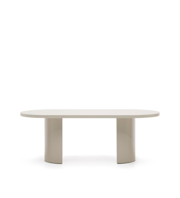 Стол Nealy из лакированного МДФ в отделке экрю, 200 x 100