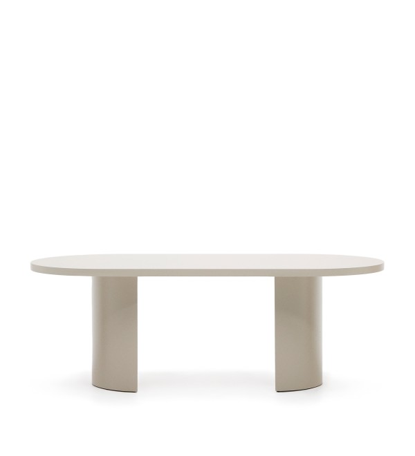 Стол Nealy из лакированного МДФ в отделке экрю, 200 x 100