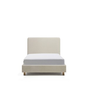 Кровать Selven из бежевого шенилла для матраса 90 x 200 см