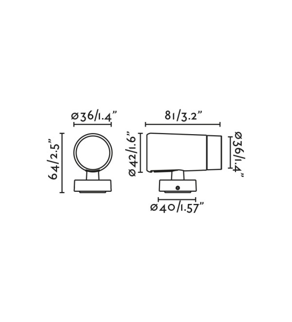 Проектор PUK черный Ш36 LED 4W 2700K 20°