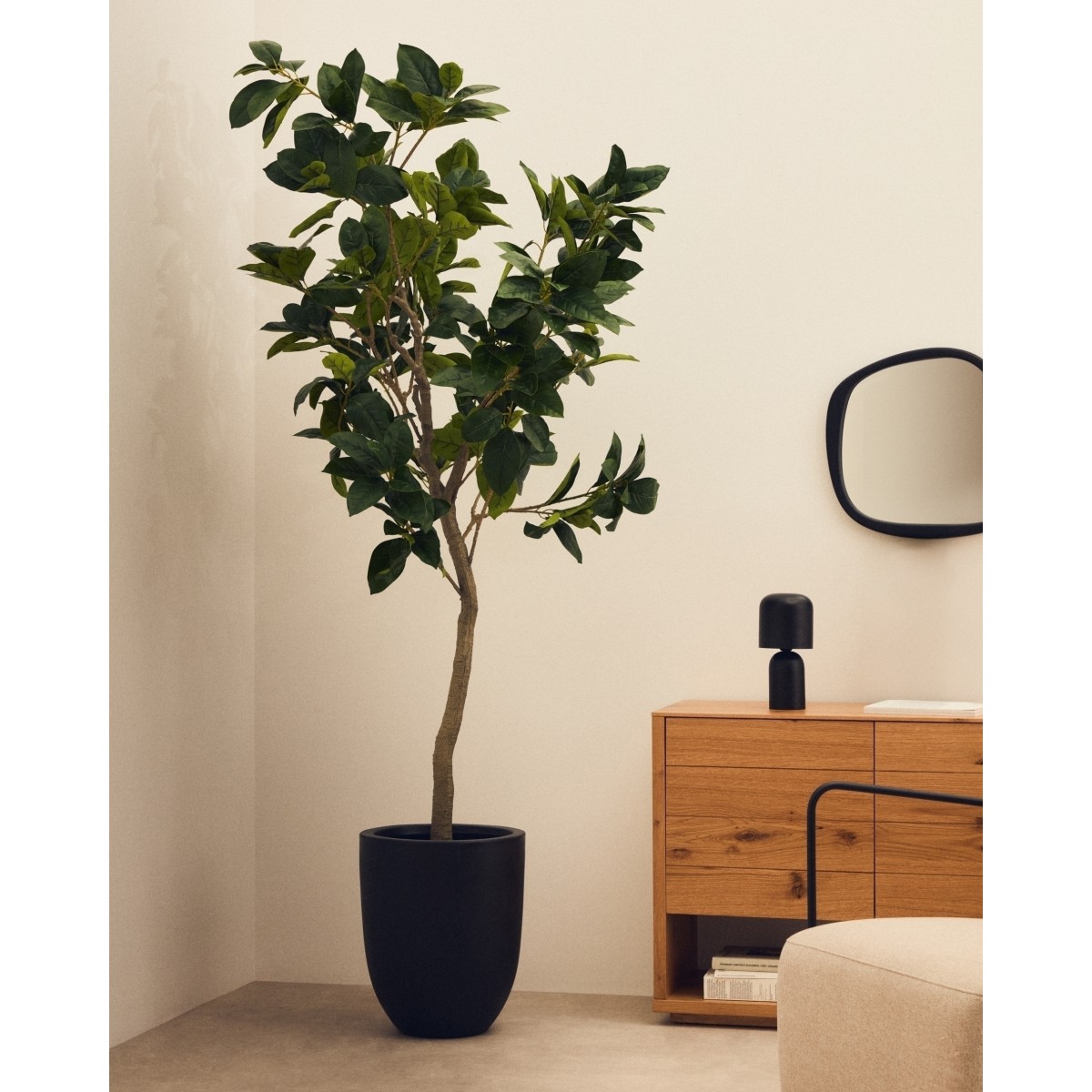 Ficus Искусственное дерево фикус в черном горшке 210 см