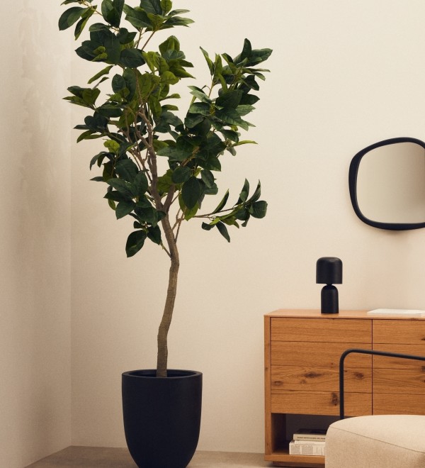 Ficus Искусственное дерево фикус в черном горшке 210 см