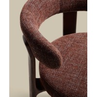 Барный стул Granite из коричневой синели и ясеня с отделкой орех 75 см