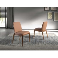 Стул 4135/CH23016 из экокожи коричневого цвета