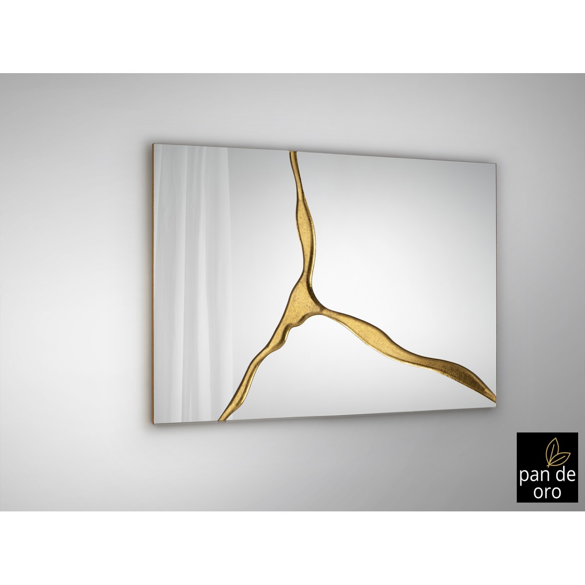 Прямоугольное зеркало Surcos золотое 80X120