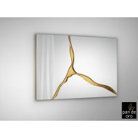 Прямоугольное зеркало Surcos золотое 80X120