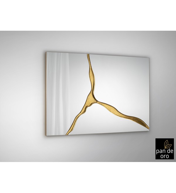 Прямоугольное зеркало Surcos золотое 80X120