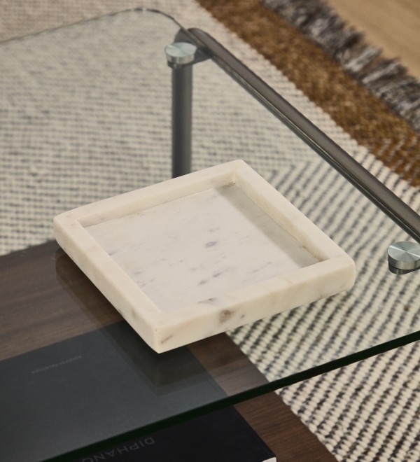 Поднос Serela из белого мрамора 35 x 35 см