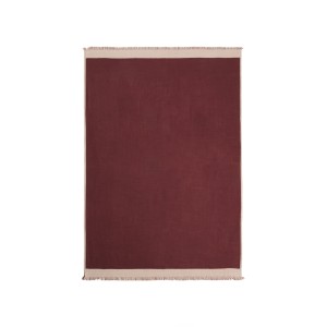Двусторонний шерстяной плед Orlet бордового и бежевого цвета, 130 x 170 см