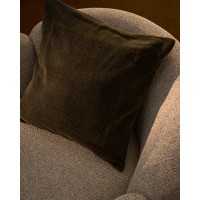Чехол для подушки Seliria из коричневого вельвета с вышивкой, 50 x 50 см