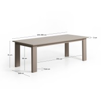 Раздвижной стол Livorno из алюминия цвета таупе, 233(350) x 100 см