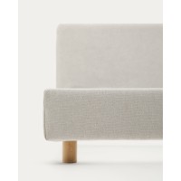Кровать Valma из жемчужного шенилла со съемным чехлом для матраса 180 x 200 см