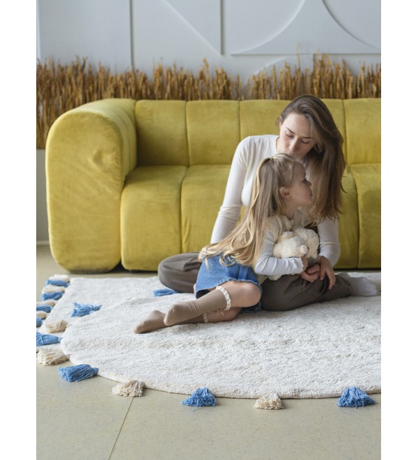 Хлопковый ковер Lillaland COLORFUL WHITE BLUE D140
