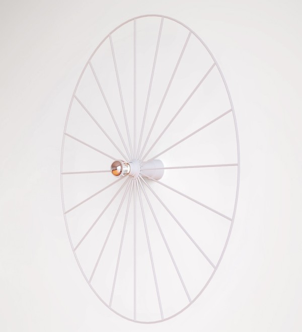 Бра Wheel 90 см белый + цоколь 25 см белый