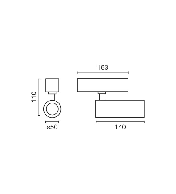 Трековый светильник Neso Hole-10W 2700K 36 гр. DALI