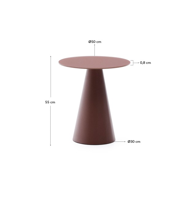 Журнальный столик Wilshire из стекла и стали терракотовый Ø50cm