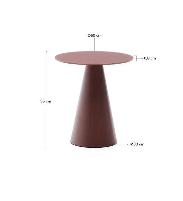 Журнальный столик Wilshire из стекла и стали терракотовый Ø50cm