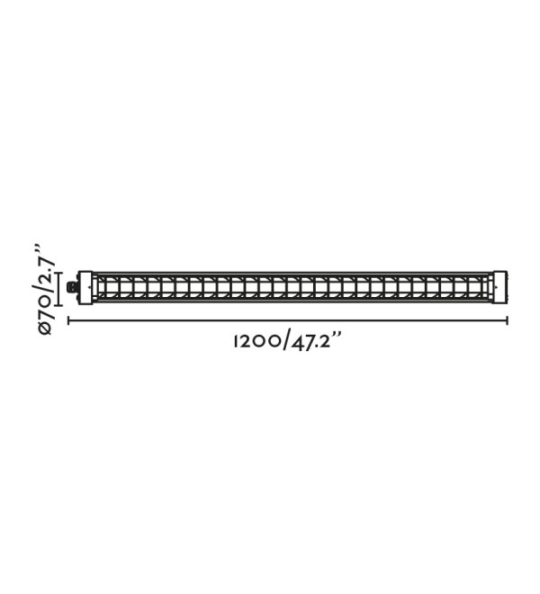 SCUBA LOUVER 1200 черный потолочный светильник 36W 2700K 220-240V