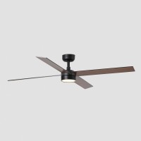 Потолочный вентилятор RUDDER L 4 Ш1320MM черный/орех 4P 18W LED CCT DIM