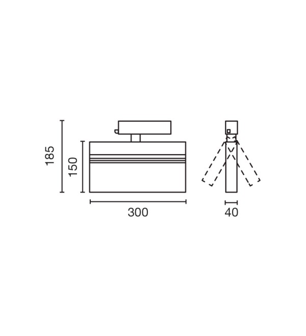 Трековый светильник BLIT 300mm белый 33W 3000K CRI90 DALI