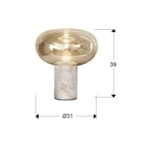 Настольная лампа Fungi 1L белый мрамор