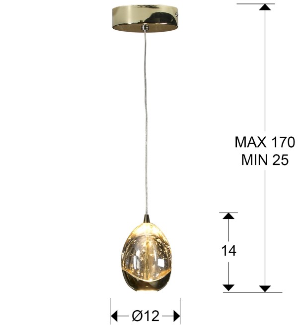 Подвесной светильник Rocio 1L LED золотой
