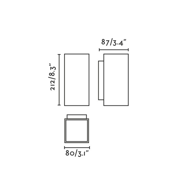 KOV Уличный настенный светильник черный LED 2x6W 3000K 34°/14°