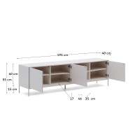 Vedrana Тумба под ТВ 3 дверцы белый лак 195 x 55 см
