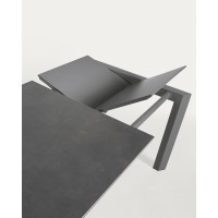 Стол раскладной Atta 120(180) x80 антрацит, керамика Vulcano Roca
