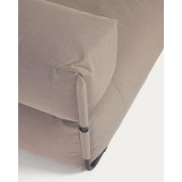 Square пуф-шезлонг со спинкой 165x101см, бежевый, черный алюминий, для садового модульного дивана