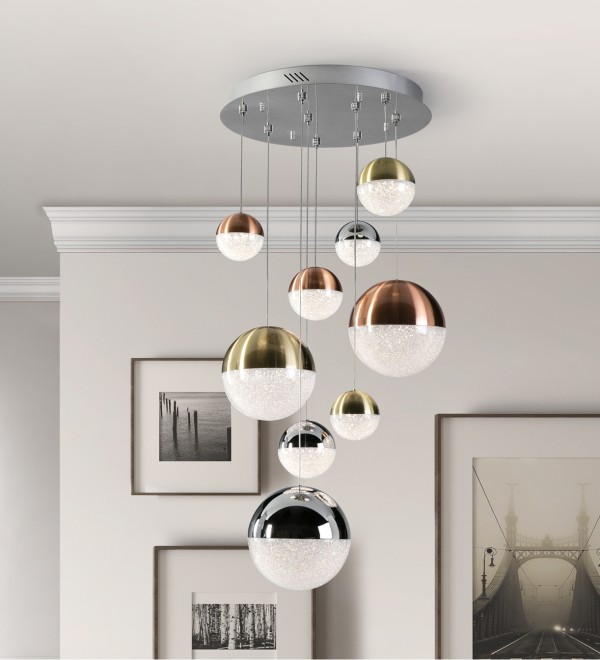 Подвесной светильник Sphere 9L LED Ø50 DIM разноцветный