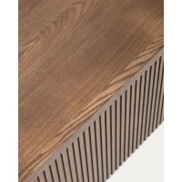 Тумба под ТВ Helvine с 4 ящиками из шпона ясеня с отделкой орех, 200 x 30 см