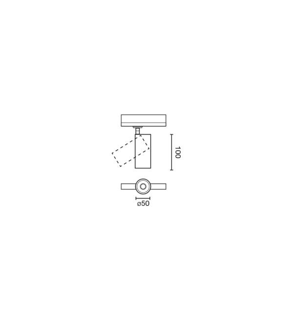 FOST Трековый светильник Ш50 15W черный 35° 3000K CRI90 TRIAC