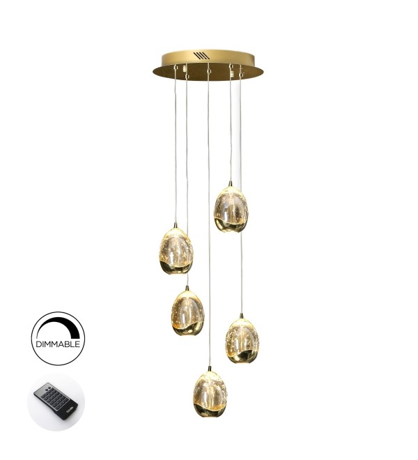 Люстра Rocio LED 5L DIM золотая