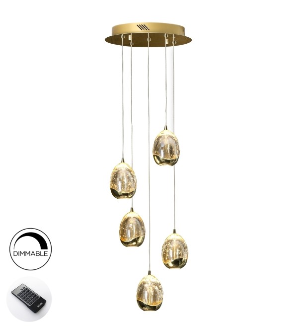 Люстра Rocio LED 5L DIM золотая