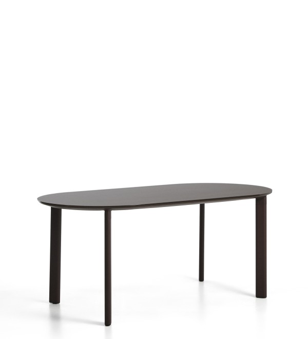Уличный стол Erice из алюминия и закаленного стекла коричневого цвета, 180 x 90 см