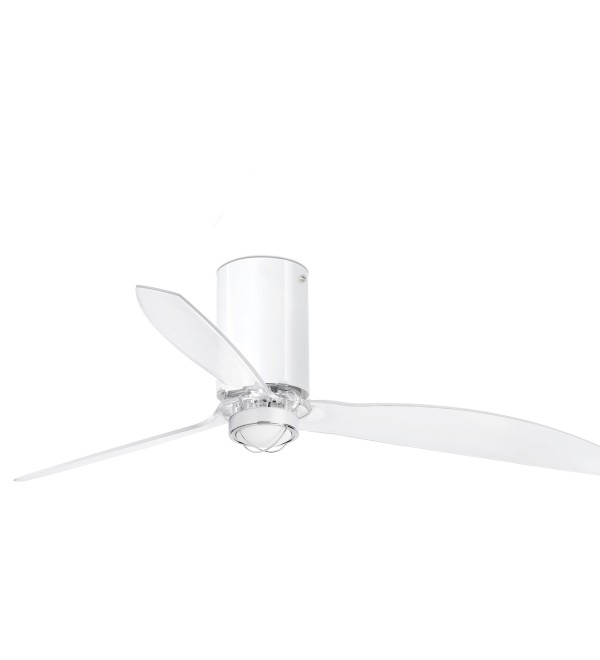 Потолочный вентилятор Mini Tube Fan LED белый/прозрачный 128 см