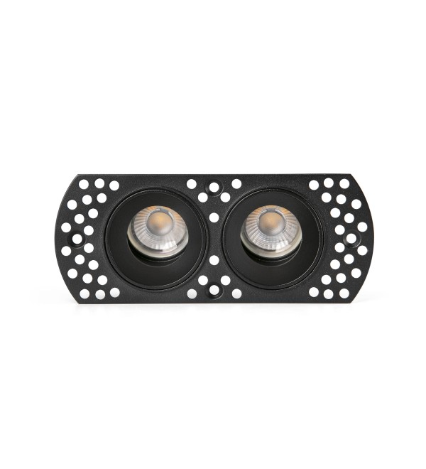 Встраиваемый регулируемый светильник без рамки черный FLIC 2xGU10 MR11