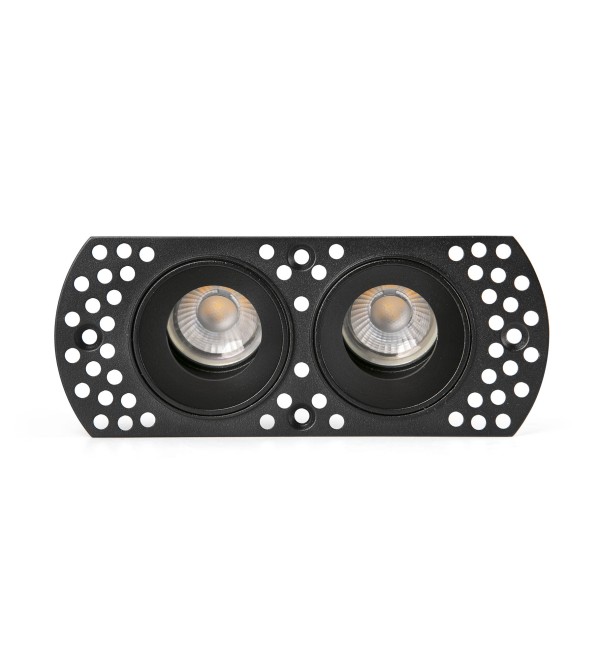 Встраиваемый регулируемый светильник без рамки черный FLIC 2xGU10 MR11